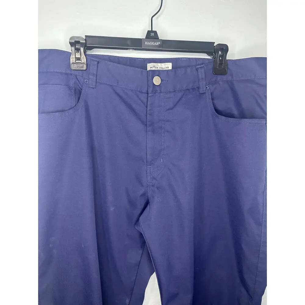 Peter Millar Crown Crafted Performance 5 Pocket Pants Navy Men's 38 x 32 Golf - Picture 2 of 5